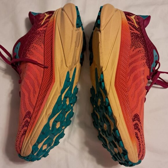 MENS HOKA CHALLENGER HTR 7 RUNNING SHOES FLAME / CHERRIES JUBILEE 11 D - Picture 5 of 10